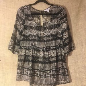 Black and White Sheer Tunic Charming a Cha…